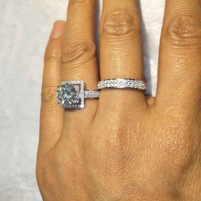 100% 18K 750Au золото Moissanite бриллиантовое кольцо D Цвет VVS с национальным сертификатом