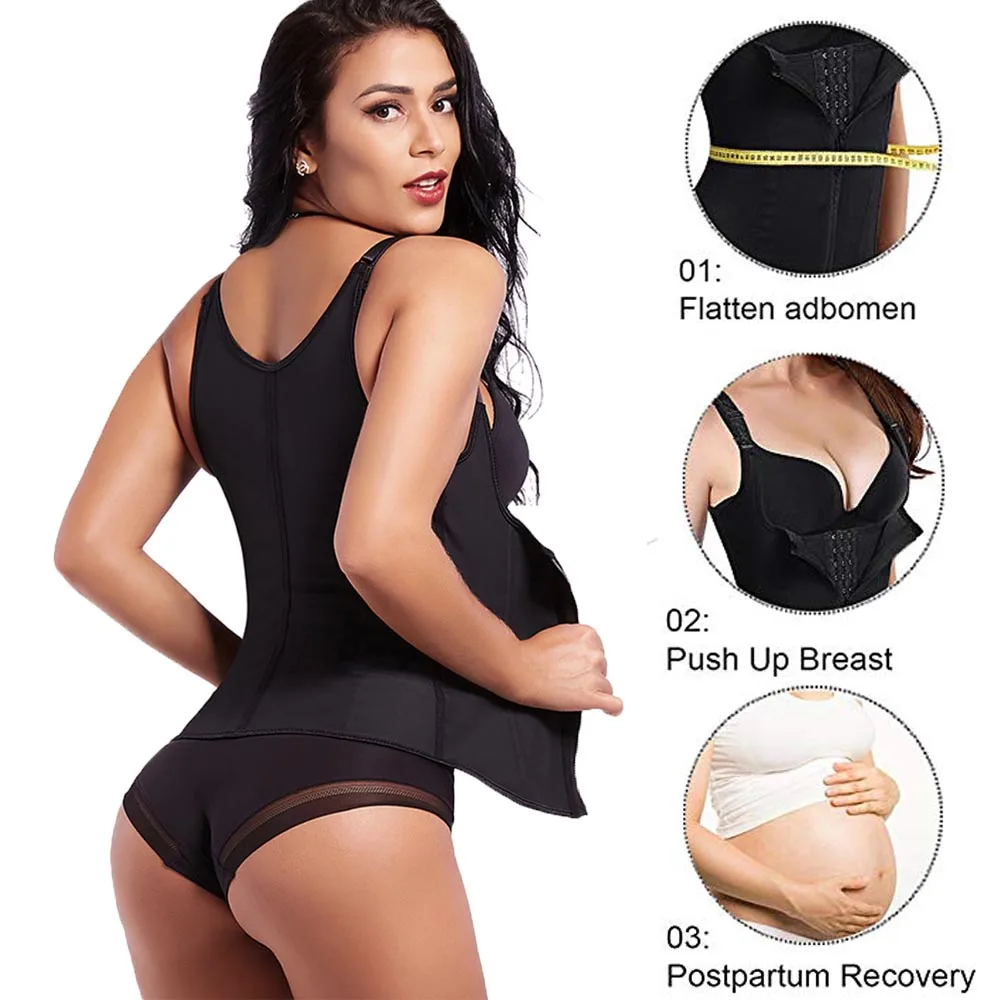 Lover Красота женская обувь на застежке-молнии крюк Body Shaper размера плюс талии тренер жилет корсет для похудения грудью приталенное, Корректирующее