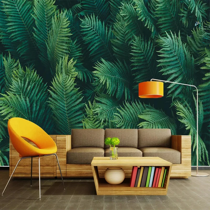 

Custom Wall Mural Printed Wallpaper Green Tree Leaves Photo Wall Paper For Living Room Sofa Bedroom Background Wall Home Decor