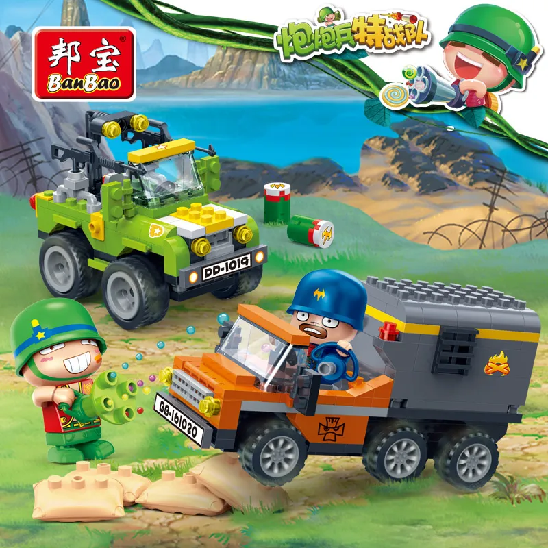 Banbao PowpowBing Caisson SUV Transport vehicle soldier блоки Строительные кирпичи Обучающие игрушки