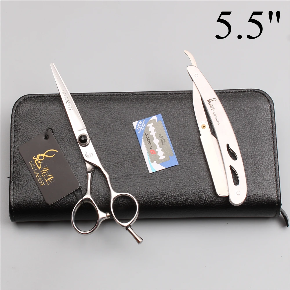 Парикмахерские ножницы 5 &quot6&quot японские 440C Mr Rabbit из черного камня