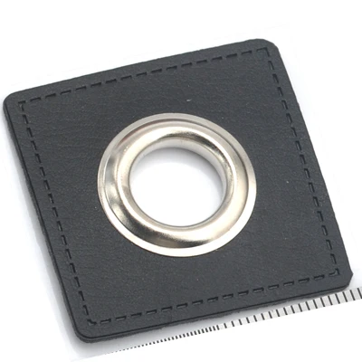 Black nickle eyelets 30 шт./лот 37 мм квадратный черный/коричневый искусственная кожа пришить значки патч этикетки+ внутренний 12 мм Металлические латунные люверсы - Цвет: Black nickle eyelets