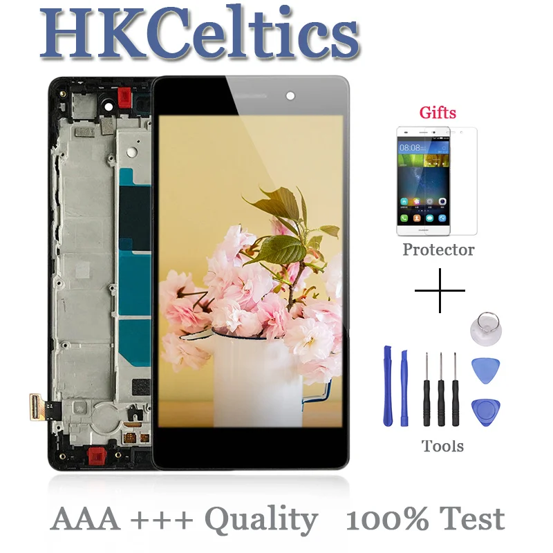 Для Huawei Ascend P8 Lite ЖК дисплей сенсорный экран дигитайзер сборка Замена + рамка ALE L04