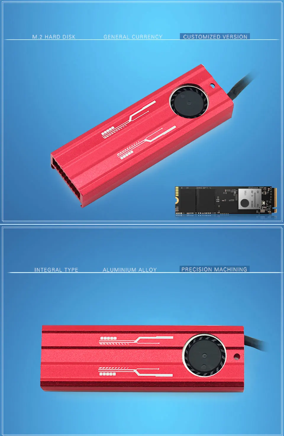 Турбо тихий вентилятор NVME NGFF M.2 радиатор ssd алюминиевый лист Тепловая силиконовая пластина Вентилятор охлаждения Радиатор