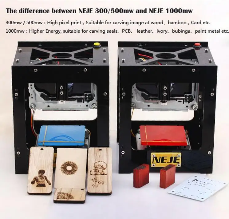 500mW Laser Engraver Printer High Power for Hard Wood / Rubber / Leather / Cut Paper Laser Engraving Machine / DIY Laser Printer