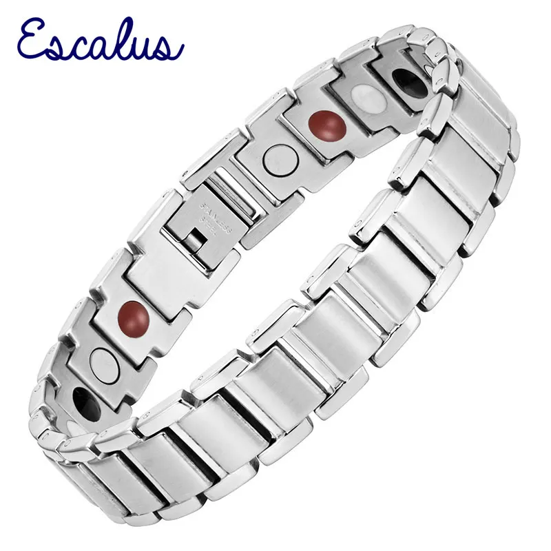 

Escalus мужские ювелирные изделия подарок 4 в 1 магниты-ve Ion Far Infra Красный браслет из нержавеющей стали любой цвет серебра талисман браслет