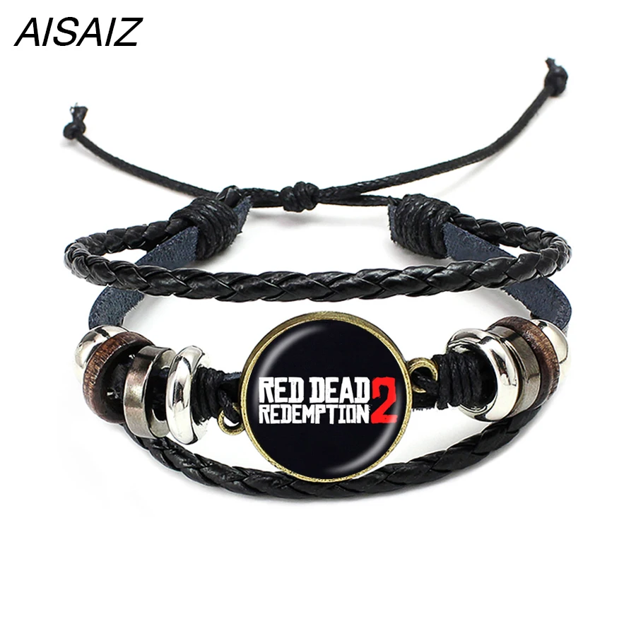 2018 new Red Dead Redemption 2 Bracelet Adjustable ID Multi-layer leather rope Weave Bracelets Gift for Man Boy Fashion | Украшения и