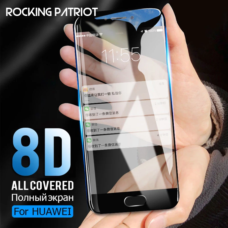 8D полное покрытие закаленное Стекло для Huawei P20 P10 P9 P8 Lite Экран протектор Plus Pro