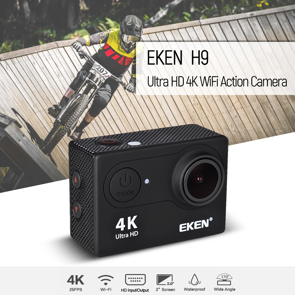 Экшн-камера eken H9 H9R Ultra HD 4K 25fps WiFi 2," экшн-камера 170D для подводного плавания, водонепроницаемая камера на шлем, Спортивная камера
