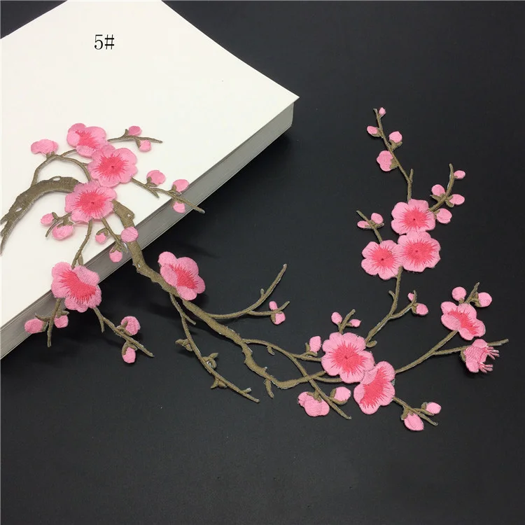 1 шт. многоцветные нашивки для утюга или шитья цветка сливы Ципао сделай сам