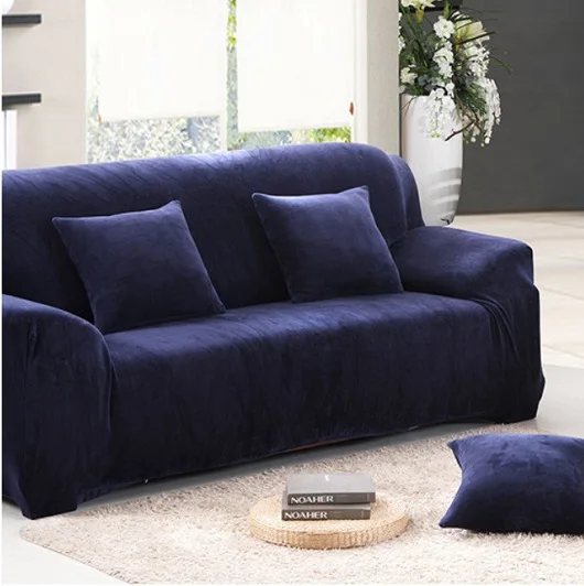 navy blue Толстый бархатный плюшевый диван Slipcover Pixel стрейч Модный чехол для дивана серый, фиолетовый чехол для дивана анти-клещи Manta теплое использование гостиной - Цвет: navy blue