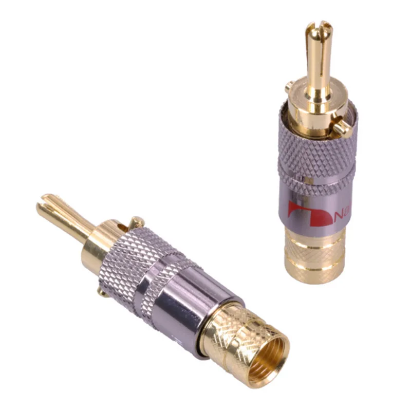 10 шт./лот разъем для провода типа банан медный позолоченный винт