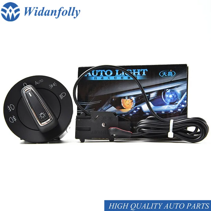 Widanfolly хромированный переключатель фары + Датчик автомобильной для Golf 7 MK7 2013 2015