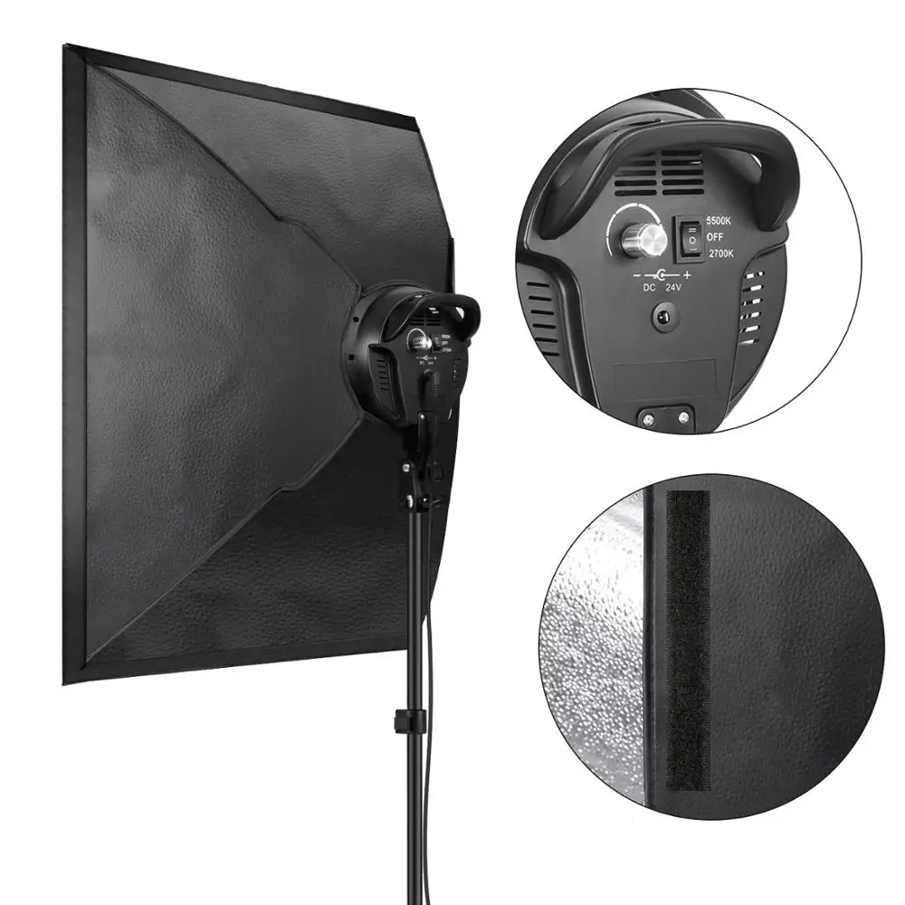 Neewer фотографии Би цвет Dimmable Softbox Комплект Освещения: 20x27 cm Studio софтбокс 45 W