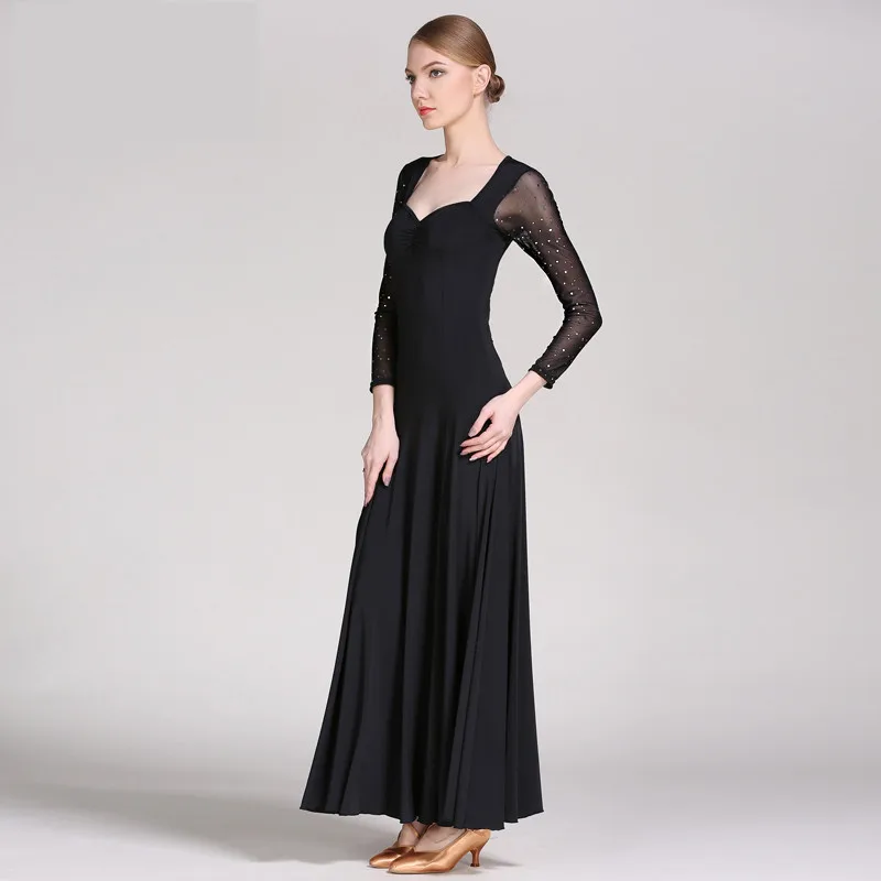 2018 Newest Luxury sexy lady Ballroom Dance Dress Jazz/Waltz/Tango long sleeves Standard 3 colors | Тематическая одежда и