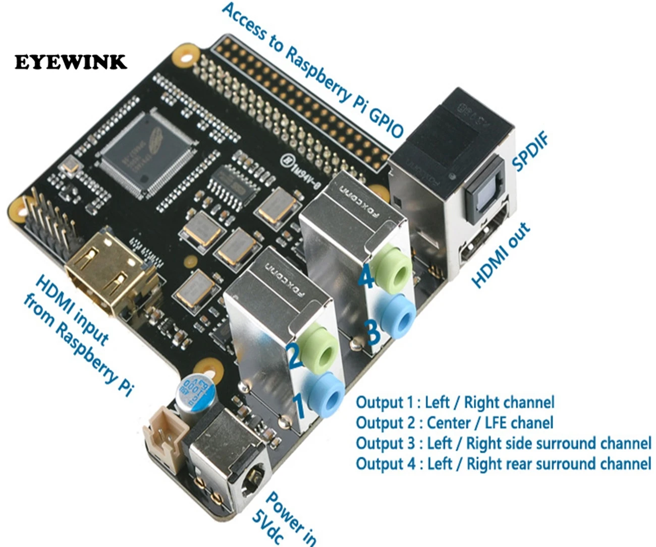 X6000K 7 1 канальный DIY наборы для Raspberry Pi 3 Model B/2B/B + | Электронные компоненты и