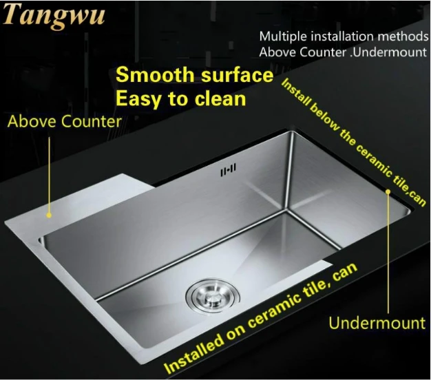 Бесплатная доставка стандартная кухонная раковина толщиной 4 мм ручная с одним