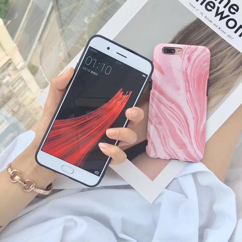 LANCHE New Glossy Porcelain Ocean Pattern phone Soft Case Cover Black edge For iPhone 8 Plus 7 6s 6splus A1 | Мобильные телефоны и