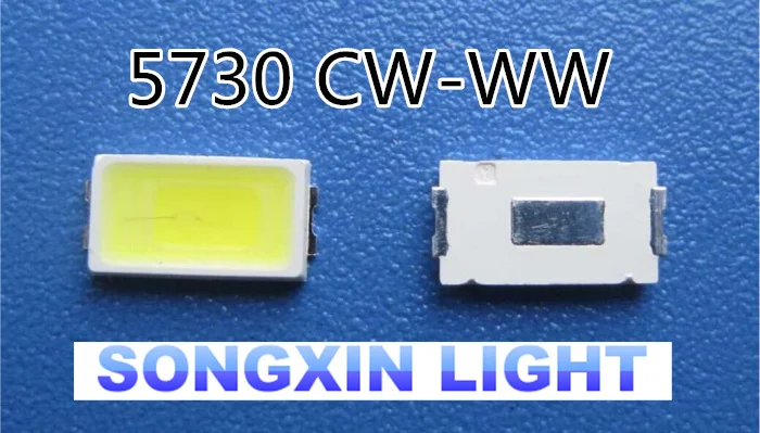 Набор диодов 1000 SMD LED 5730 10 видов красный/зеленый/синий/белый/желтый/теплый