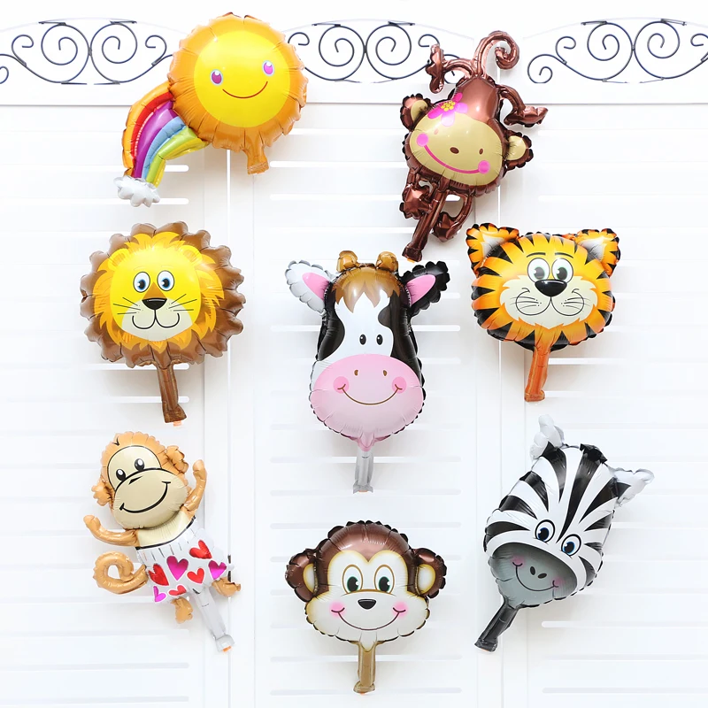 Мини джунгли вечеринка с животными Тигр Лев Обезьяна зебра жираф корова