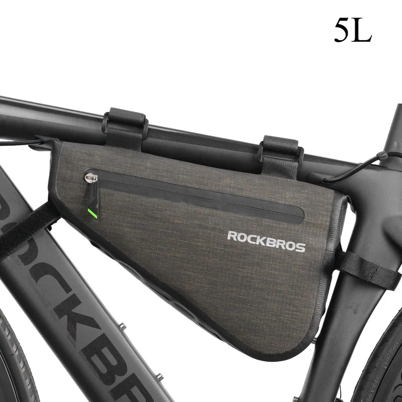 5L Rockbros велосипедная Сумка водонепроницаемая непромокаемая MTB велосипедная сумка 5л 8л большая емкость велосипедная Рама треугольная седельная сумка Аксессуары для велосипеда - Цвет: 5L
