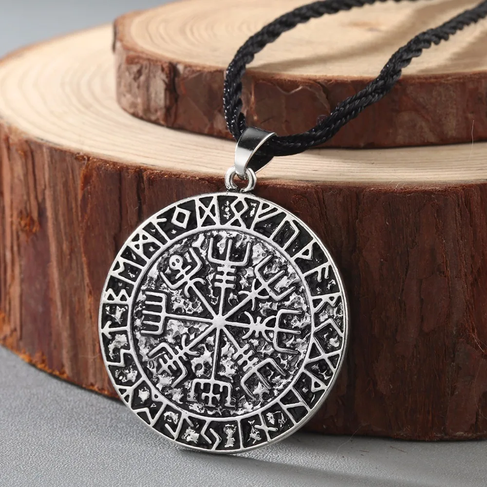 Ювелирные изделия викингов модное ожерелье в стиле панк с компасом из вегвизира
