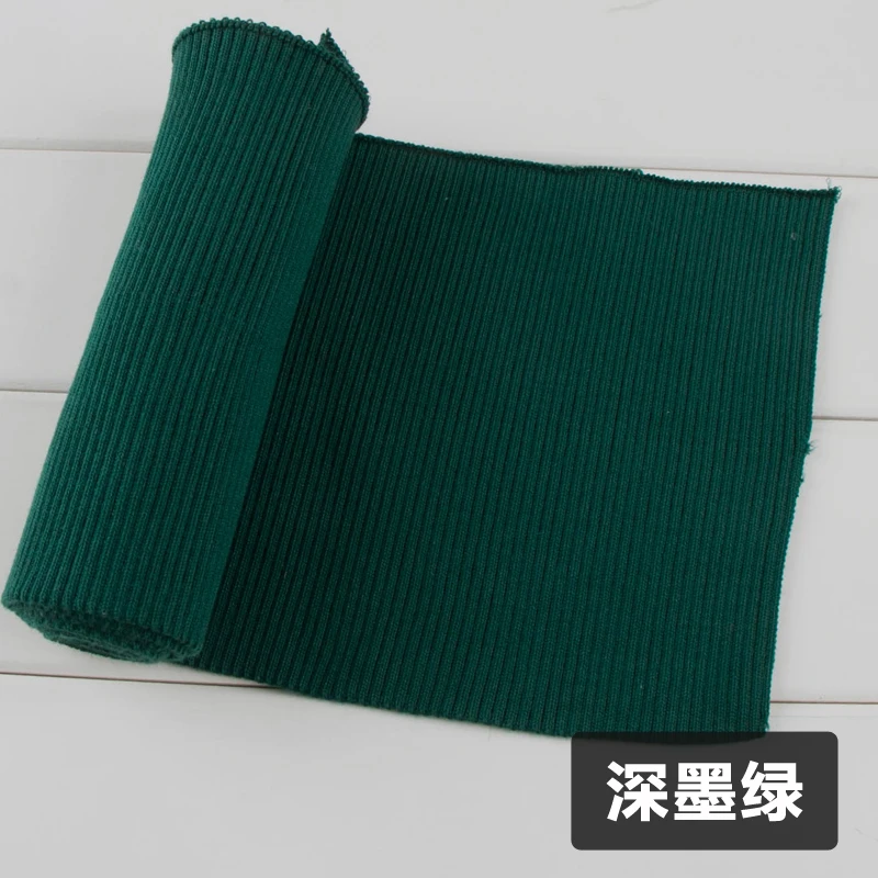 Dark green Хлопок стрейч трикотажный свитер куртка пояс манжеты ноги ребристая отделка ребра ткань 100 см x 15 см - Цвет: Dark green