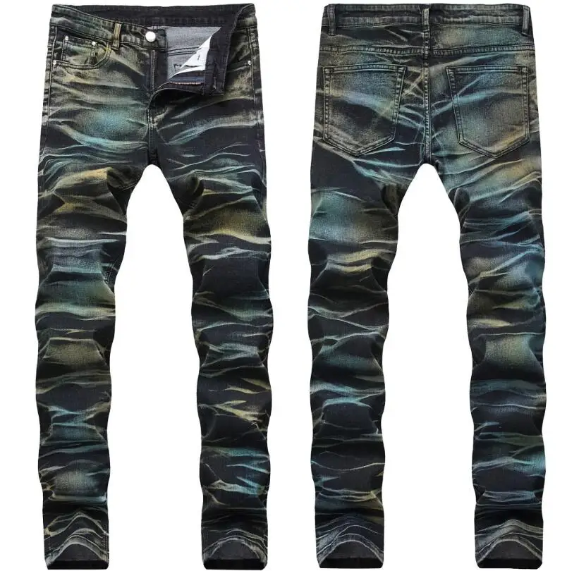 Мужские обтягивающие зауженные джинсы мужские новые модные повседневные