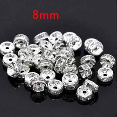 8 мм Металл Кристалл Rondelle 17 цветов на выбор 200 шт. бисера для изготовления