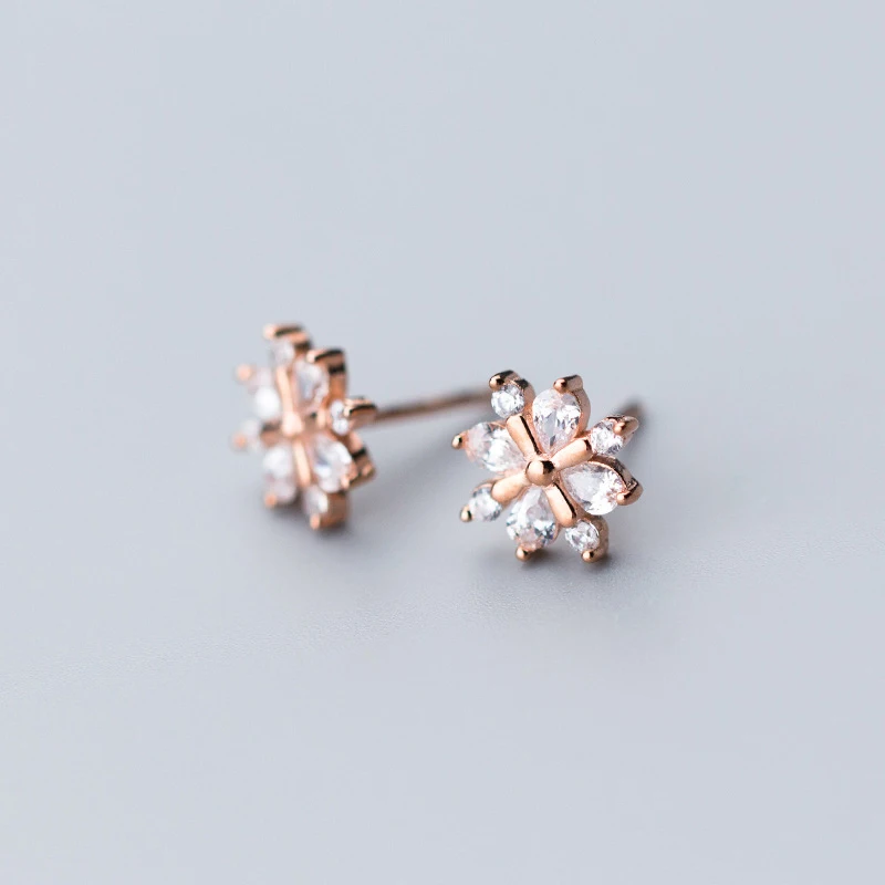 rose gold Серьги-гвоздики в богемном стиле для женщин, серьги для помолвки, розовое золото, цвет 925 пробы, серебро, мода Mujer Moda, ювелирное изделие, подарок - Окраска металла: rose gold
