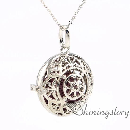 

round openwork essential oil jewelry wholesale diffuser necklace essential oil diffuser jewelry aroma jewelry metal volcanic