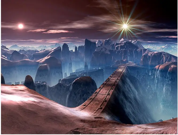 3d обои водонепроницаемые домашние украшения игра сцена мост 3D Пол ПВХ