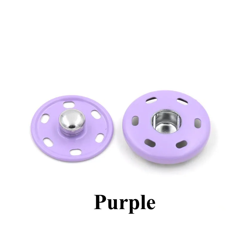 Purple Meetee 20 штук 12/15/19/21/25 мм металлические застежки-кнопки куртка из искусственной кожи pu ветровка Невидимый/простеганные аксессуары «сделай сам» - Цвет: Purple