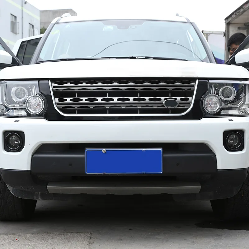 Piano Black Car спереди Противотуманные фары лампа рама Крышка Накладка для Land Rover Discovery 4- автомобильные аксессуары 2 шт