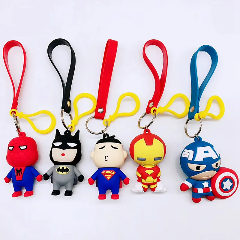 Резиновый фильм Marvel Мстители герой брелок кольцо Супермен Капитан Америка