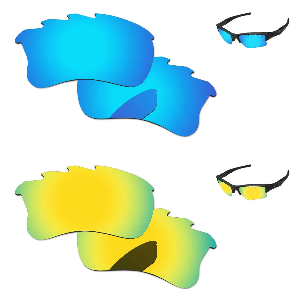 

Поляризованные Сменные линзы 24K, золотистые и светло-голубые, 2 пары, для Flak Jacket XLJ оправа солнцезащитных очков с вентиляцией 100%, защита от Уфа...