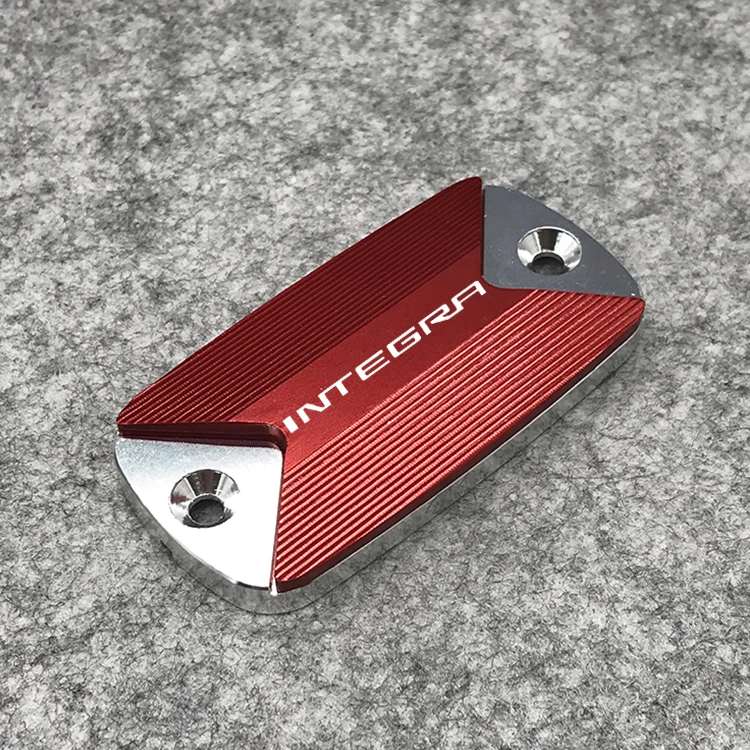 Red-Silver CNC спереди Тормозная жидкость Крышка Резервуара кепки для Honda INTEGRA 750 700 логотип(INTEGRA - Цвет: Red-Silver