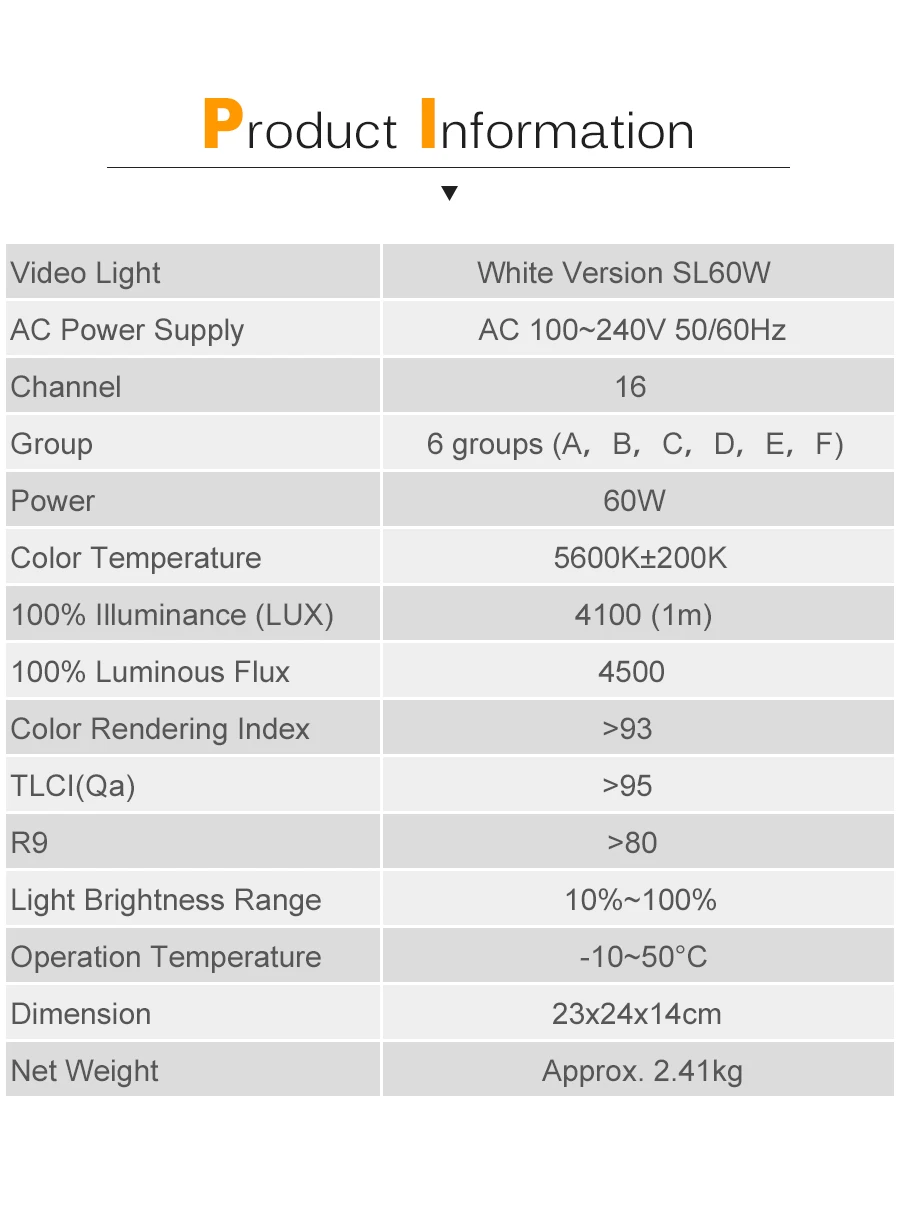 Godox светодиодный видео светильник SL-60W SL60W 5600K белая версия видео светильник непрерывный светильник Bowens крепление для студийной видеозаписи