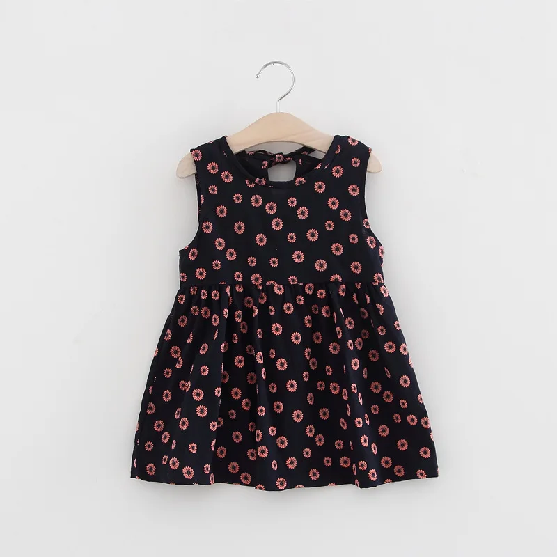 VIDMID baby girls sleeveless flowers dresses for girls summer cotton Princess clothing kids girls short sleeve clothes kids