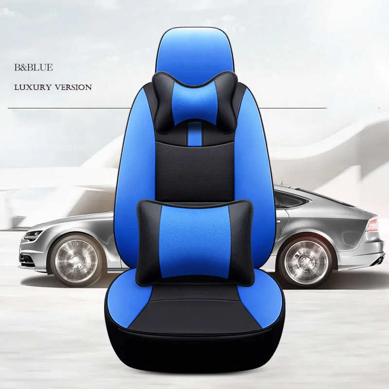 BLACK BLUE LUX Пользовательские теплые сиденья для Ford focus 2 3 mk2 mk3 mondeo mk4 fiesta edge Escape Kuga S-MAX Ranger автомобильные аксессуары stylin - Название цвета: BLACK BLUE LUX