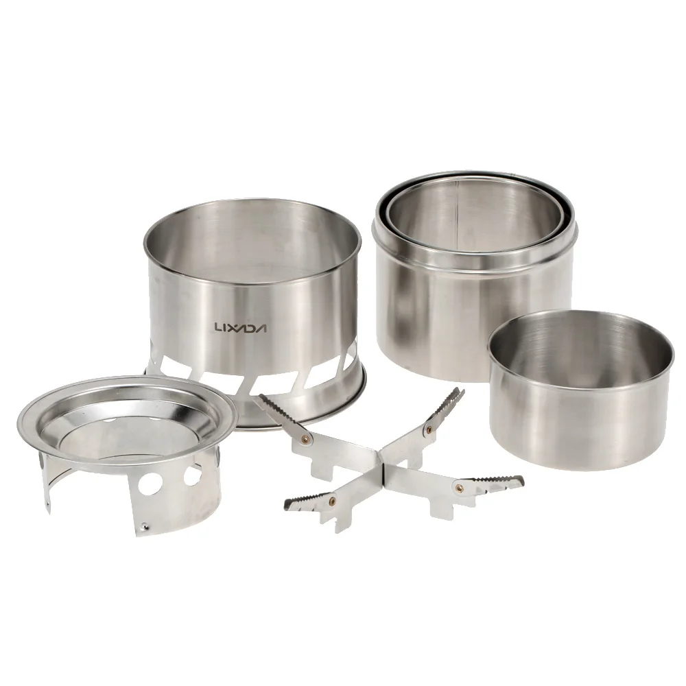 Lixada Портативный нержавеющей стали Наружная Деревянная легкая для печки сухой