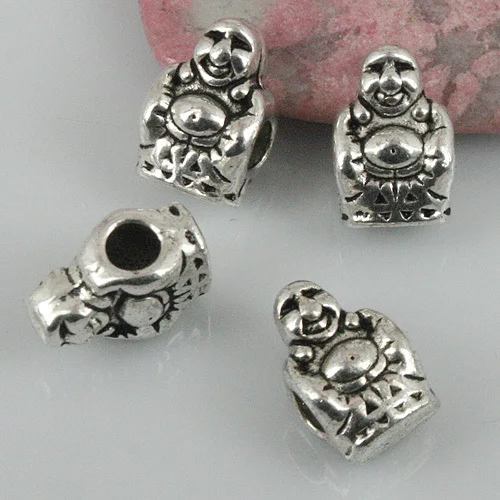 

16pcs tibetan silver color 2sided Buddha loose beads EF0407