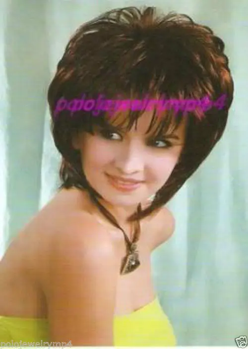 FREE SHIPPING&gt&gt&gt@&gt DARK AUBURN WINE RED MIX CURLY WOMEN'S FULL WIGParty cosplays heat resistant cos wig |