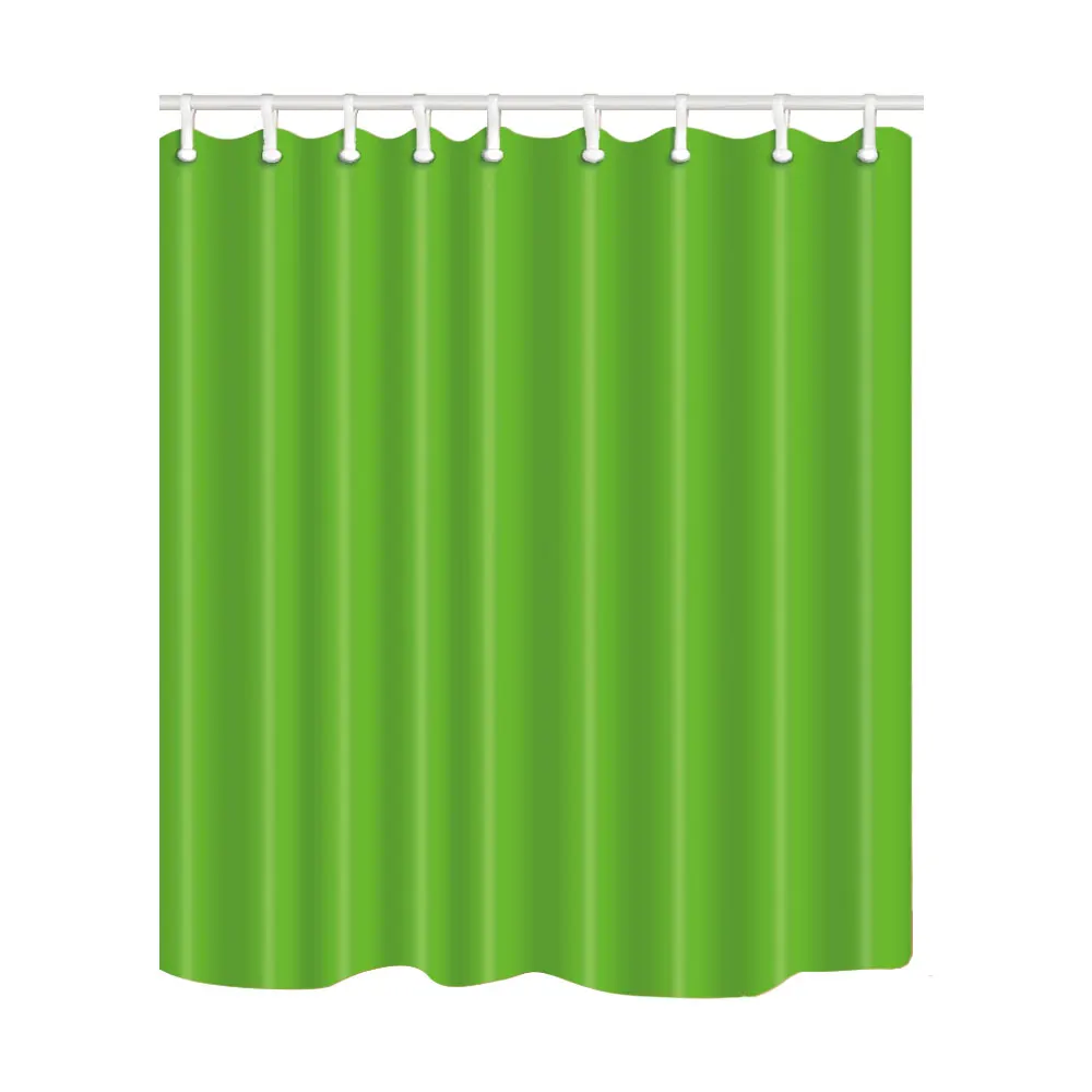 Однотонная зеленая черная Водонепроницаемая занавеска для душа с крючками