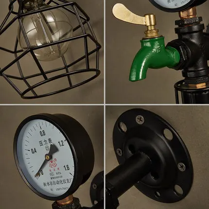 Светильник в стиле лофт для водопроводной трубы старинный светильник лампочек