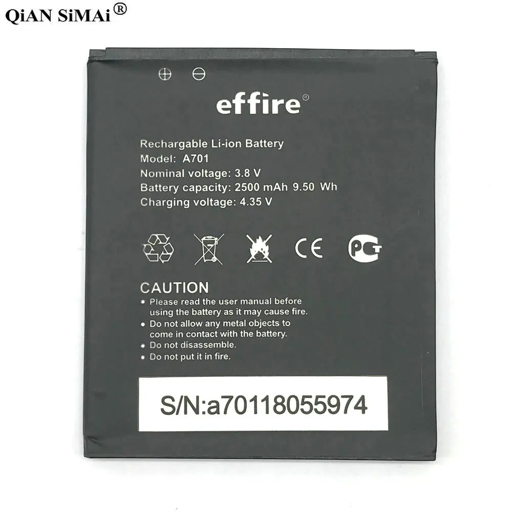 Новый высококачественный аккумулятор A701 2500 мАч для телефона effire A7 + номер