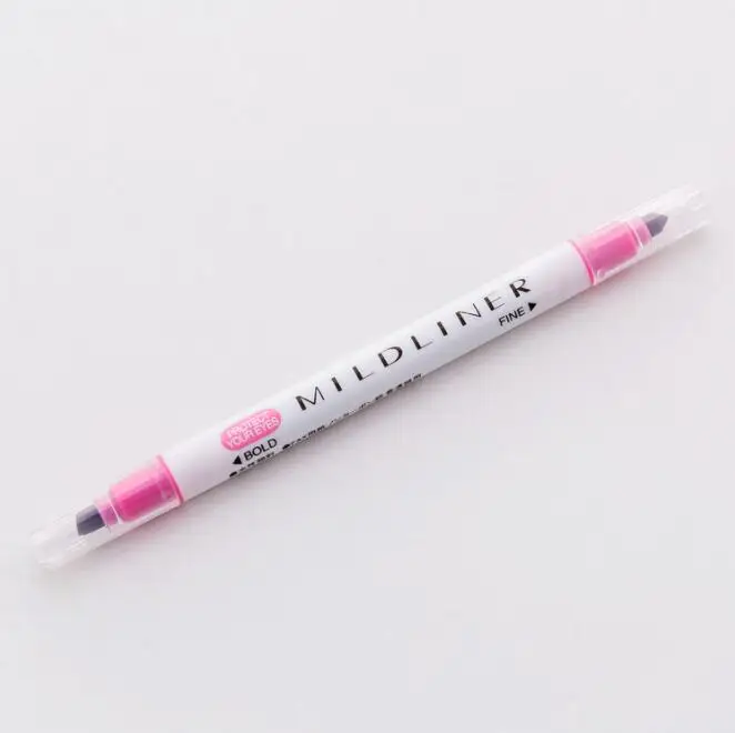 1 шт., японские ручки mildliner, мягкий лайнер, двуглавая флуоресцентная ручка, милый художественный цветной маркер, ручка для рисования, школьные принадлежности - Цвет: red