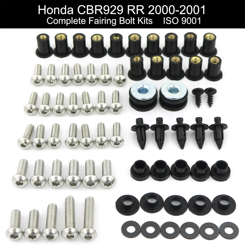Полный комплект винтов для Honda CBR929RR 2000 2001 Комплект болтов ковки зажимы из