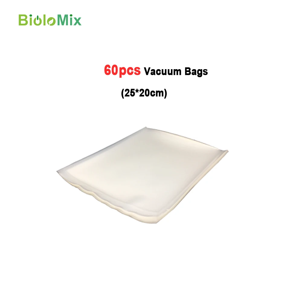 60pcs bags 20 см* 25 см 20 шт вакуумный мешок для хранения продуктов Sous Vide вакуумный упаковщик герметичные прозрачные пакеты для хранения продуктов Saran wrap - Цвет: 60pcs bags