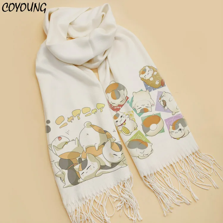 Нацумэ Yuujinchou шарфы для косплея мягкий белый теплый милый зимний шарф шаль модные